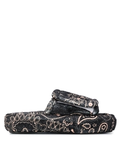 Шлепанцы на платформе с принтом, черный Duoltd