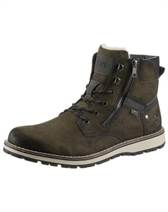 Зимние ботинки с удобными деталями TEX, повседневная обувь, туфли на шнуровке, черный Rieker