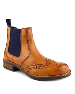 Кожаные ботинки челси с эффектом броги Fulham, коричневый Frank james