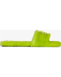Сандалии Flat Mule 4G - Citrus Green Shearling, зеленый Givenchy