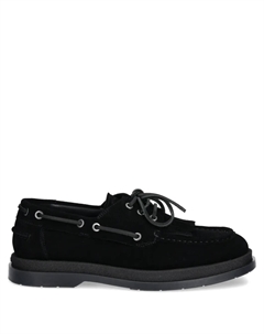 Замшевые мокасины с бахромой, черный Hugo