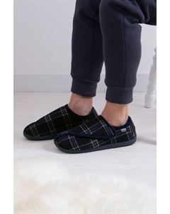 Мужские бархатные тапочки-изотонер с застежкой-липучкой и закрытым каблуком, синий Totes