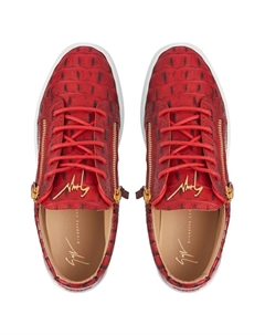 Кеды Frankie с тиснением под крокодила, красный Giuseppe zanotti