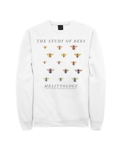 Флисовый свитшот с рисунком пчел Melittology, белый Unbranded