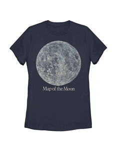 Футболка с плакатом для юниоров «Карта Луны», темно-синий Unbranded