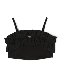 Укороченный топ с оборками, черный Twinset