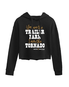 Укороченная толстовка с рисунком «I Am The Tornado» Yellowstone, черный Licensed character