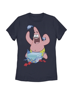 Губка Боб Квадратные Штаны для юниоров. Патрик Стар на открытии представляет праздничную футболку Licensed character