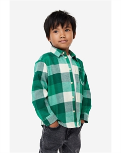 Рубашка из хлопковой фланели, зеленый H&m