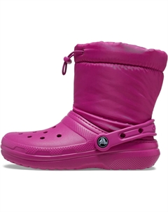 Зимние ботинки Classic Lined Neo Puff Boot, цвет Fuchsia Fun Crocs