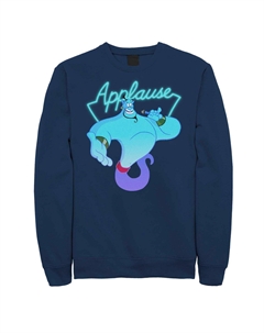 Флисовый свитшот с неоновой вывеской Disney's Aladdin Genie Applause, темно-синий Licensed character