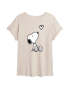 Детская струящаяся футболка Peanuts Snoopy Heart, бежевый Licensed character