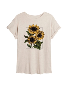 Детская струящаяся футболка Vintage Sunflowers, бежевый Licensed character