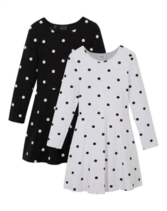 Платье-рубашка для девочек (2 шт) из натурального хлопка, черный Bpc bonprix collection