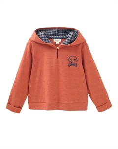 Толстовка с капюшоном для мальчика с вышивкой черепа, оранжевый Dadati