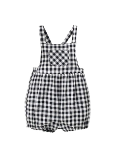 Комбинезон для мальчика в черно-белой клетчатой ​​ткани с передним карманом, черный Dadati
