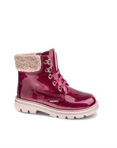 Кожаные сапоги для девочки на шнурках и молнии, розовый Pablosky
