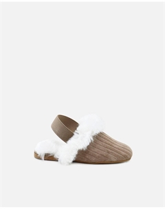 Кожаные мюли для девочки на меховой подкладке Eli 1957