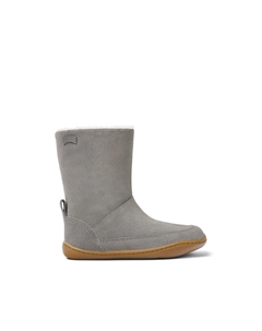 Сапоги для девочки серые кожаные с подкладкой из овчины, серый Camper