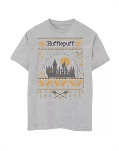 Рождественский свитер с изображением Хаффлпаффа и футболкой с изображением Гарри Поттера для мальчиков 8–20 лет Harry potter