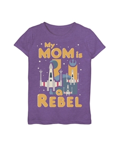 Футболка с рисунком «Звездные войны: моя мама — повстанец, истребитель X-Wing» для девочек 7–16 лет Star wars