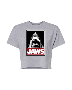 Укороченная футболка с рисунком Juniors' Jaws, серый Licensed character