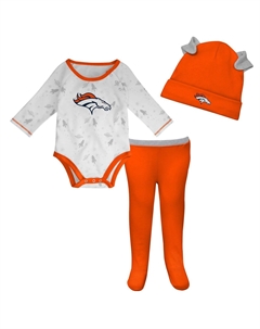 Белый/оранжевый комбинезон Denver Broncos Dream Team для новорожденных и младенцев, комплект со штанами и шапкой Outerstuff