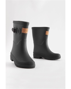 Клетчатые резиновые сапоги с пряжкой, черный Next