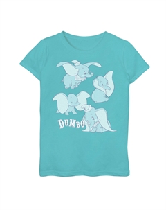 Футболка с изображением портрета и портрета Disney's Dumbo Girls 7–16 Pink Poses Happy Collage Licensed character