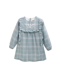 Платье для девочки с рюшами и вышивкой, светло-зеленый Dadati