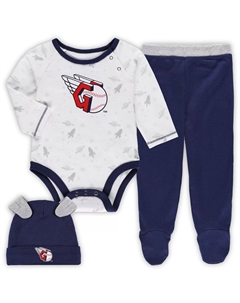 Темно-синий/белый комплект для новорожденных и младенцев Cleveland Guardians Dream Team, боди, шапка и брюки на ножках Outerstuff