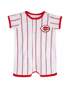 Белый комбинезон в тонкую полоску для младенцев Cincinnati Reds Power Hitter Outerstuff