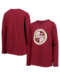 Молодежная футболка с длинными рукавами и логотипом Washington Commanders, бордового цвета Outerstuff