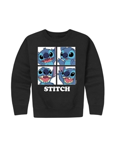 Флисовый пуловер 's Lilo & Stitch для мальчиков размером 8–20 блоков с графическим рисунком, черный Disney