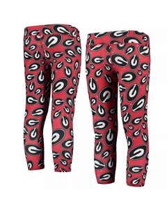Леггинсы-талисманы для девочек и молодежи ZooZatz красные/черные с набором талисманов Georgia Bulldogs Unbranded