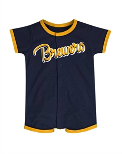Темно-синий комбинезон для младенцев Milwaukee Brewers Power Hitter Outerstuff