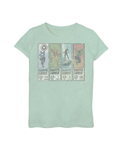 Футболка с оригинальными панелями и графическим рисунком для девочек 7–16 лет Comics Marvel