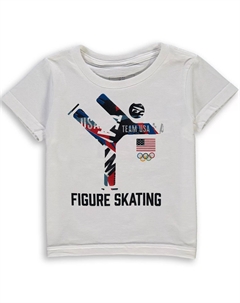 Белая футболка сборной США по фигурному катанию для малышей с разбросанными образцами футболки Outerstuff