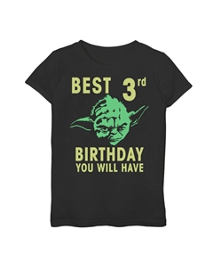 Для девочек 7–16 лет «Звездные войны Йода» лучшая футболка с трафаретным рисунком на 3-й день рождения Star wars