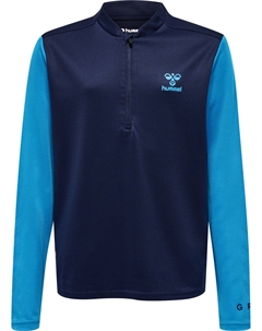 Толстовка Mit Kurzem Reißverschluss Hmlongrid 1/2 Zip Poly Sweat Kids, цвет MARINE/ATOMIC BLUE Hummel