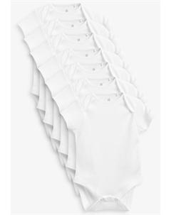 Боди 7 PACK COTTON SHORT SLEEVE BODYSUITS, цвет white Next