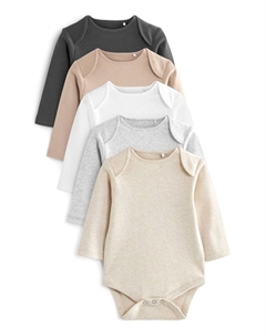 Боди ESSENTIAL BABY LONG SLEEVE BODYSUITS 5 PACK, цвет neutral Next
