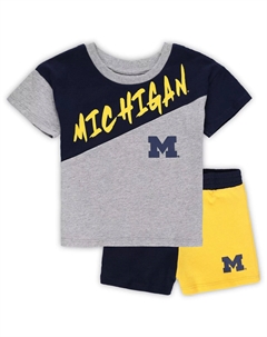Комплект из футболки и шорт для малышей Heather Grey Michigan Wolverines Super Star Outerstuff
