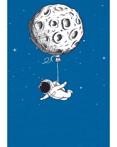 Футболка с принтом FUNNY SPACEMAN, цвет royal blue Watapparel