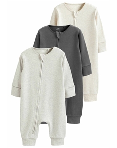 Пижамы FOOTLESS 2 WAY ZIP 3 PACK, цвет caramel brown Next