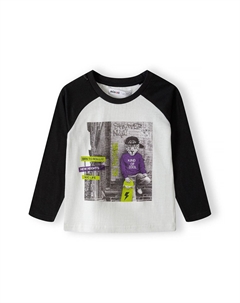 Рубашка с длинным рукавом RAGLAN, цвет off white/black Minoti