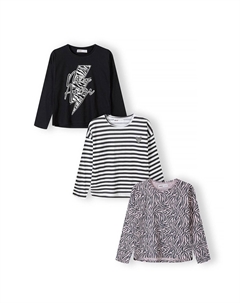 Рубашка с длинным рукавом 3 PACK, цвет black/dark grey Minoti