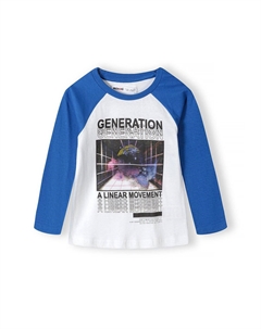 Рубашка с длинным рукавом RAGLAN, цвет white/blue Minoti