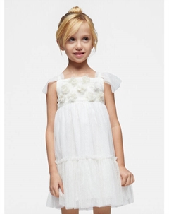 Элегантное платье обычного кроя, экрю Mayoral