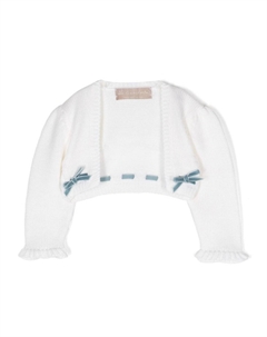 Шерстяной кардиган с бантом, белый La stupenderia